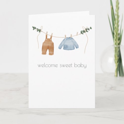 Boho Baby Boy Congratulations Card