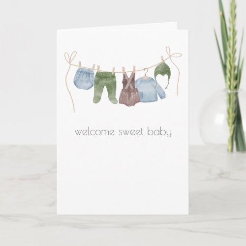 Boho Baby Boy Congratulations Card