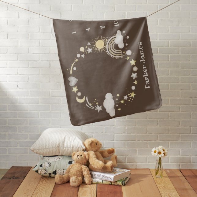Boho Baby Boy Milestone Blanket (In Situ)