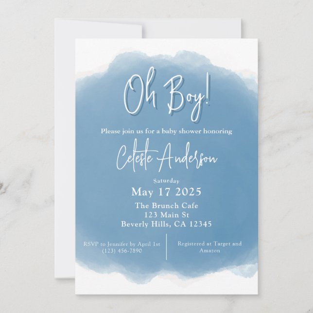 Boho Baby Boy Shower Invitation (Front)