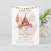 Boho Baby Boy Teepee and Toys Baby Shower  Invitation (Standing Front)