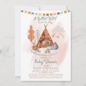 Boho Baby Boy Teepee and Toys Baby Shower  Invitation (Front)