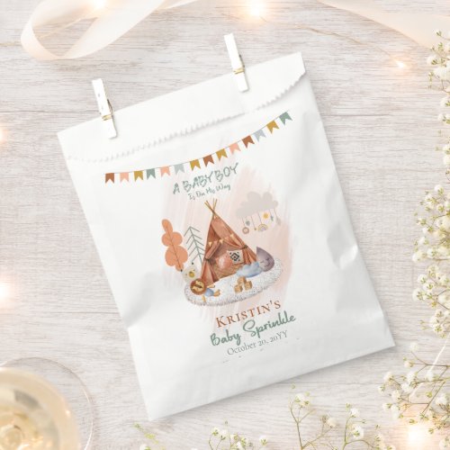 Boho Baby Boy Teepee and Toys Baby Sprinkle  Favor Bag