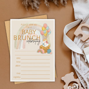 BOHO Baby Brunch   Baby Shower Fill In Invitation