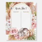 Boho Baby Bunny He or She Gender Reveal Guess Foam Board | Zazzle