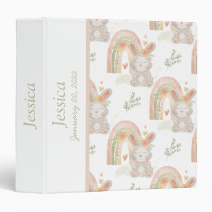 Boho Baby Bunny Photo Album 3 Ring Binder