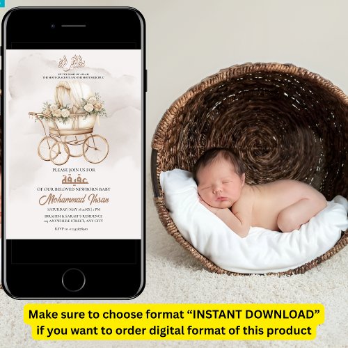 Boho Baby Carriage Aqiqah Unisex Muslim Newborn