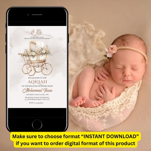 Boho Baby Carriage Aqiqah Unisex Muslim Newborn