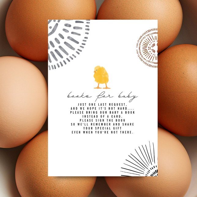Boho Baby Chick  Baby Shower Book Request Invitation (Creator Uploaded)