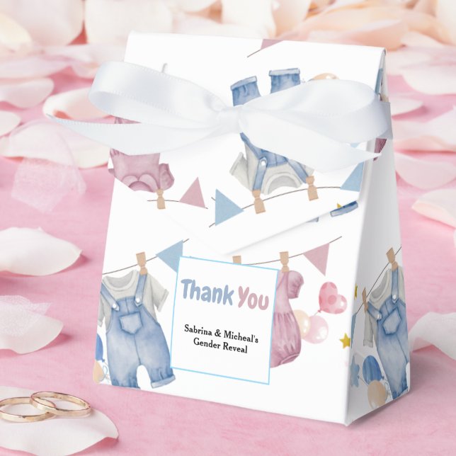 Boho Baby Clotheline Gender Reveal  Favor Boxes (Wedding)