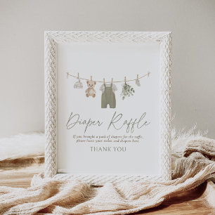 Boho Baby Clothes Baby Shower Diaper Raffle Sign