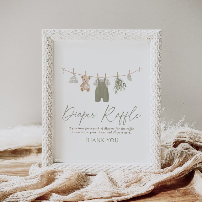Boho Baby Clothes Baby Shower Diaper Raffle Sign (Creator Uploaded)