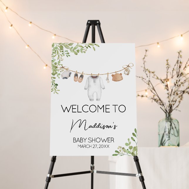 Boho Baby Clothes Baby Shower Welcome Sign (In Situ (Stand))