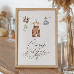 Boho Baby Clothes Boy Baby Shower Cards and Gifts Poster<br><div class="desc">Show friends and family where to leave their cards and gifts at your baby shower with this boho baby clothes themed sign.</div>