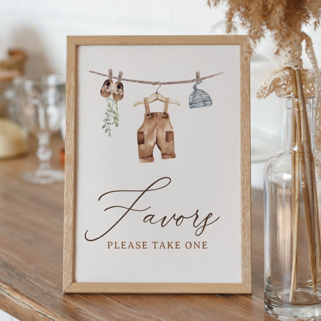 Boho Baby Clothes Boy Baby Shower Favors Sign (Creator Uploaded)