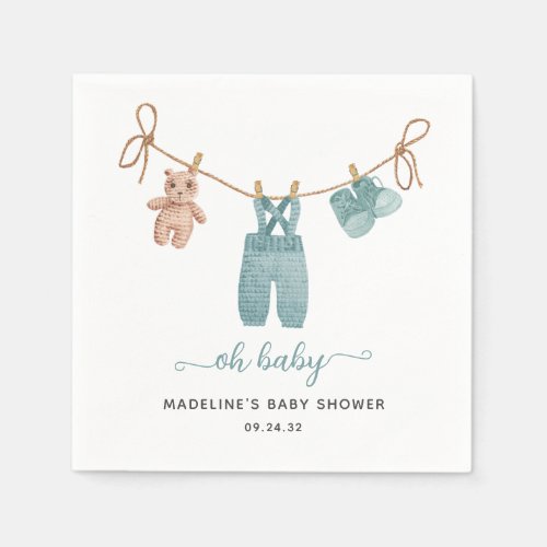 BOHO Baby Clothes Boy Baby Shower  Napkins