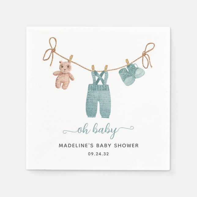 BOHO Baby Clothes Boy Baby Shower  Napkins (Front)