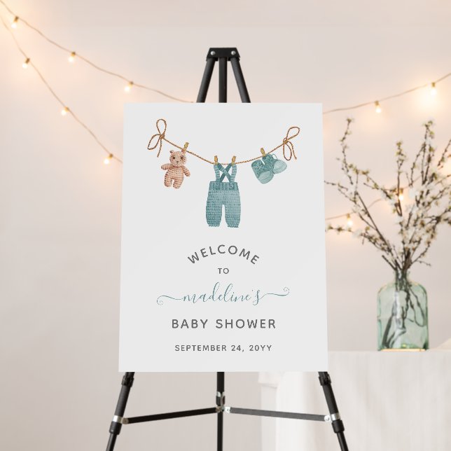 Boho Baby Clothes Boy Baby Shower Welcome Foam Board (In Situ (Stand))