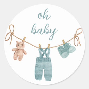 BOHO Baby Clothes Boy Oh Baby Classic Round Sticker