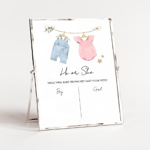 Boho Baby Clothes Gender Reveal Sign