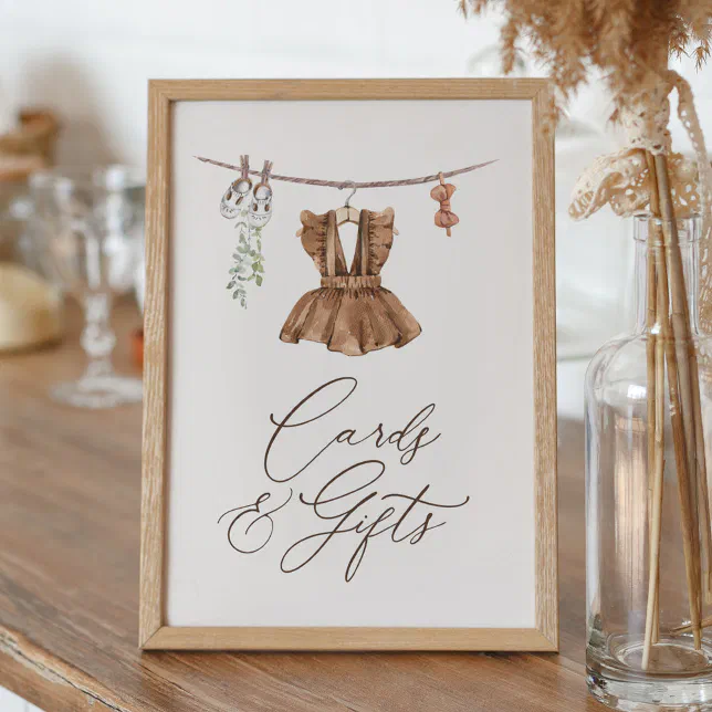 Boho baby clothes girl baby shower cards and gifts poster zazzle