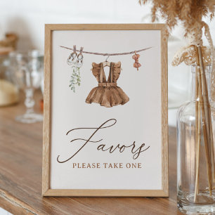 Boho Baby Clothes Girl Baby Shower Favors Sign