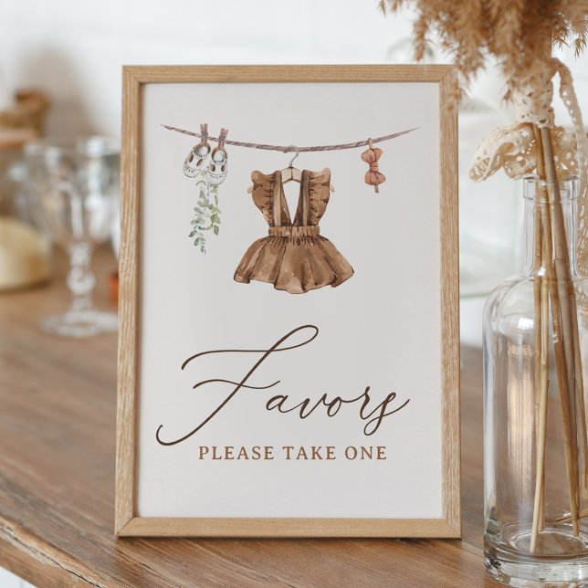 Boho Baby Clothes Girl Baby Shower Favors Sign (Creator Uploaded)