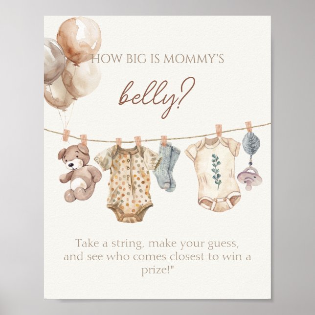 Boho Baby Clothes How big is Mom’s Belly Poster (Front)