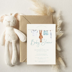 Boho Baby Clothes Line Nursery   Baby Shower Invitation