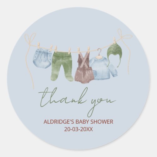 Boho baby clothes sweet baby boy baby shower classic round sticker