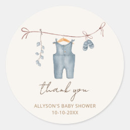 Boho baby clothes sweet baby boy baby shower classic round sticker