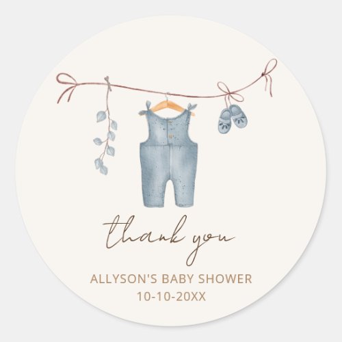 Boho baby clothes sweet baby boy baby shower classic round sticker