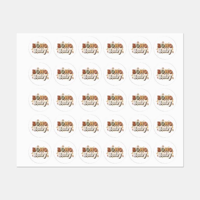 Boho Baby clothing Labels (Sheet)