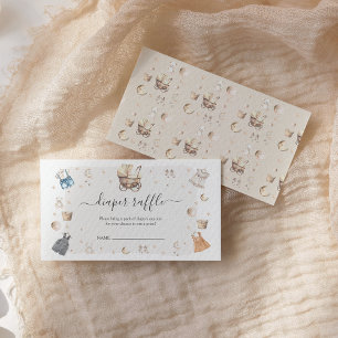Boho Baby Crib Gender Reveal Diaper Raffle Ticket Enclosure Card