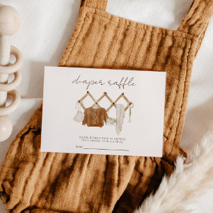 Boho Baby Diaper Raffle Gender Neutral Shower Enclosure Card