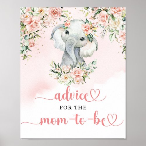 Boho baby elephant blush Advice for the mom_to_be Poster