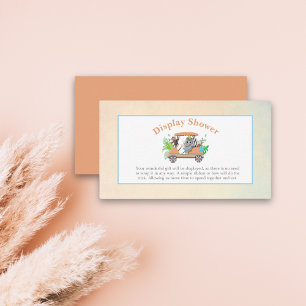 Boho Baby Elephant & Monkey Golf Shower Display Enclosure Card