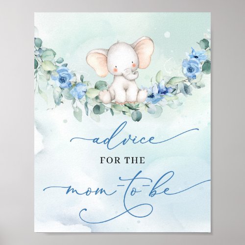 Boho Baby elephant script Advice for the mom_to_be Poster