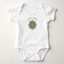 Boho Baby Flower Mandala One Piece Bodysuit