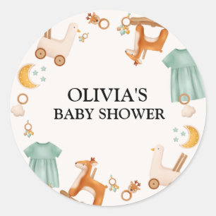 Boho Baby Girl Clothes Baby Shower  Classic Round Sticker