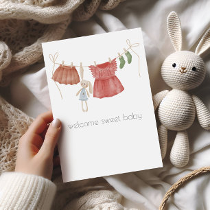 Boho Baby Girl Congratulations Card