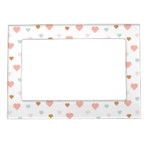 Boho baby girl pastel love hearts magnetic frame