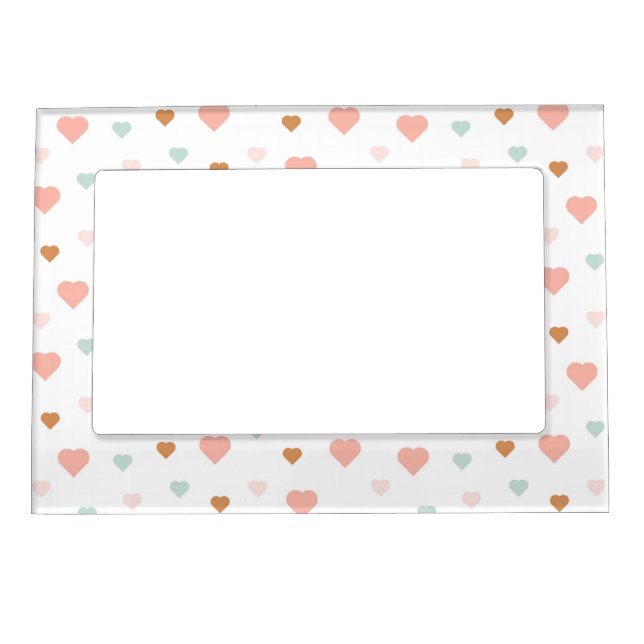 Boho baby girl pastel love hearts magnetic frame (Front)