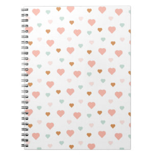 Boho baby girl pastel love hearts notebook