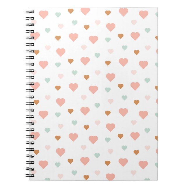 Boho baby girl pastel love hearts notebook (Front)