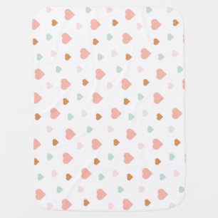 Boho baby girl pastel love hearts sherpa blanket