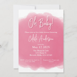 Boho Baby Girl Shower Invitation