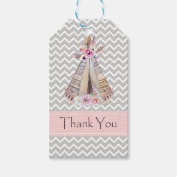Boho Baby Girl Shower Thank You Tags  Thank You Gift Tags by Classyyetsassy at Zazzle