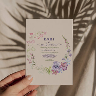 Boho Baby in Bloom Baby Girl Baby Shower Invitation