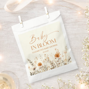 Boho Baby In Bloom Wildflower Baby Shower Favor Bag